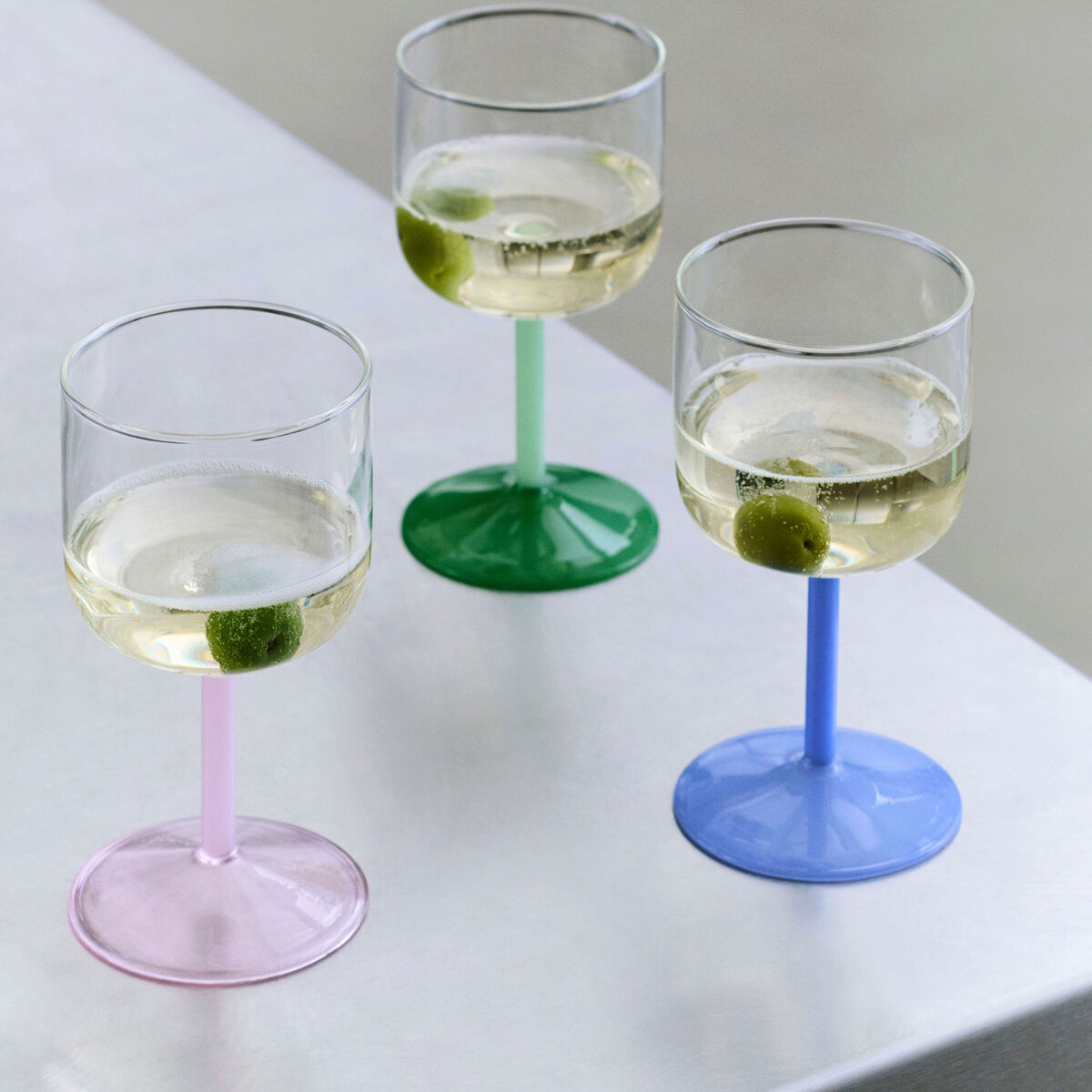 Hay Tint Vinglass Clear Jade L-Blå 2stk