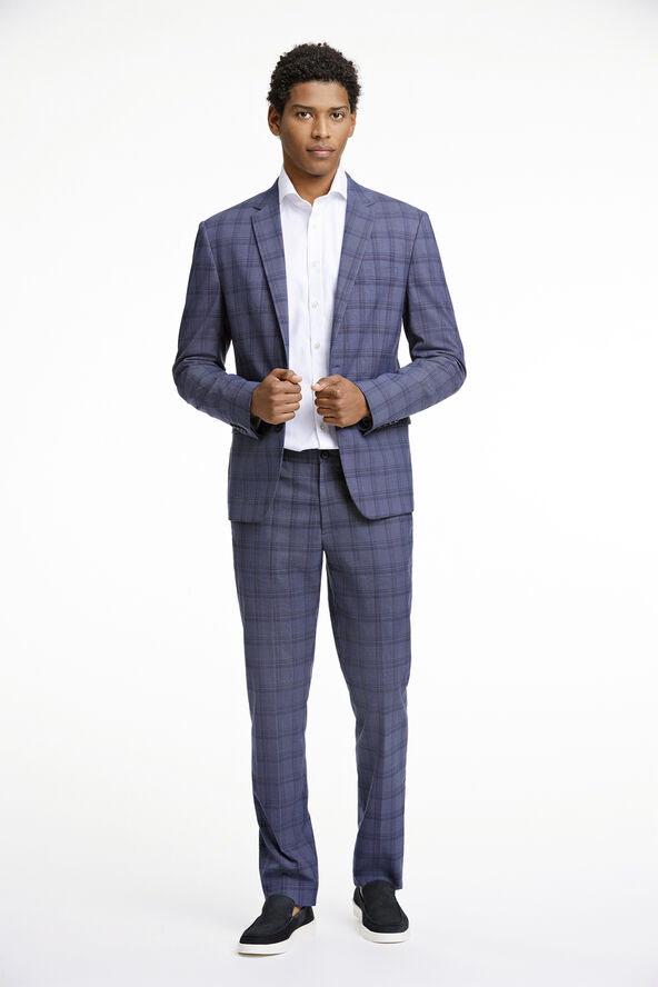 Lindbergh Checked stretch suit Blå