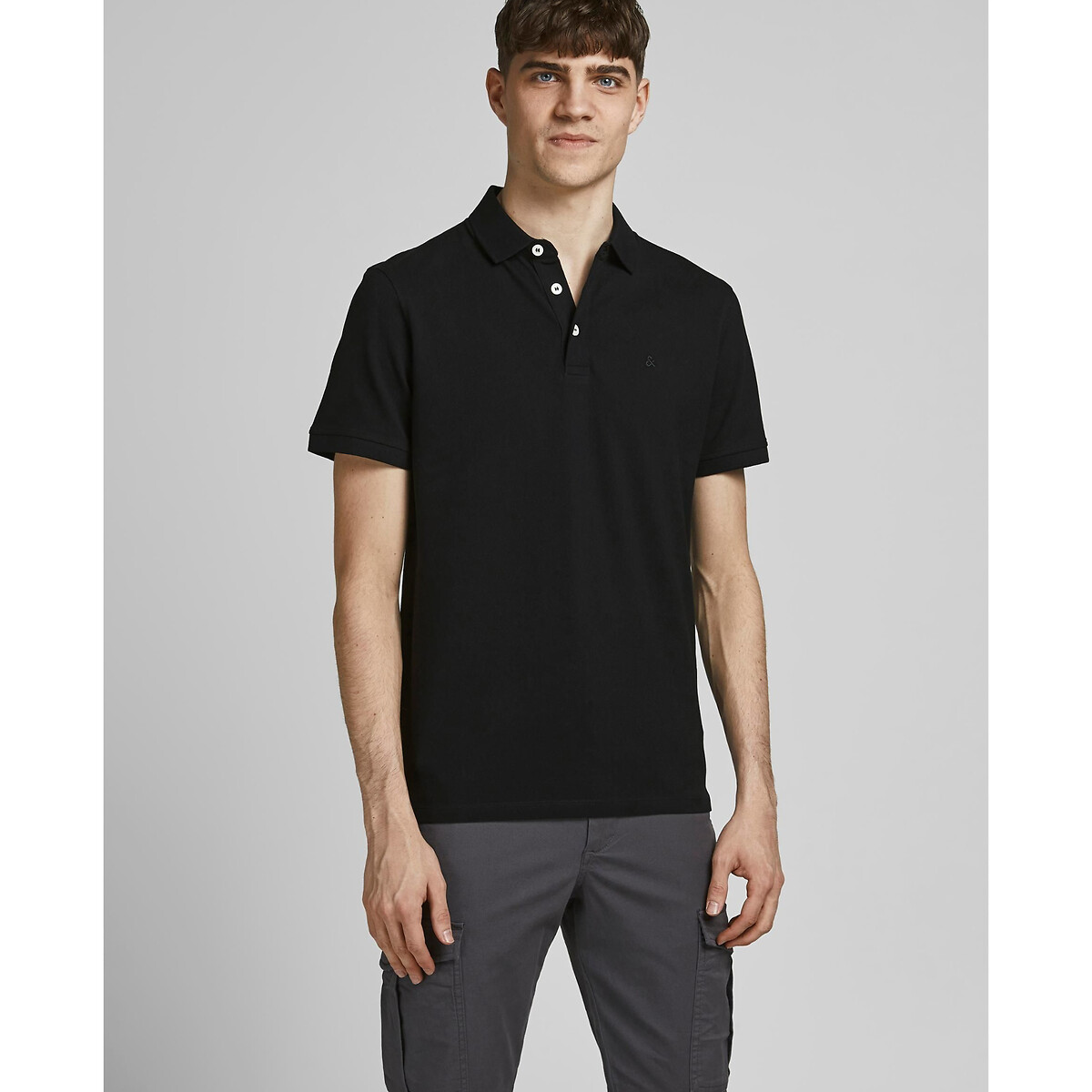 JACK & JONES<br>Camisa polo de manga curta em malha piqué