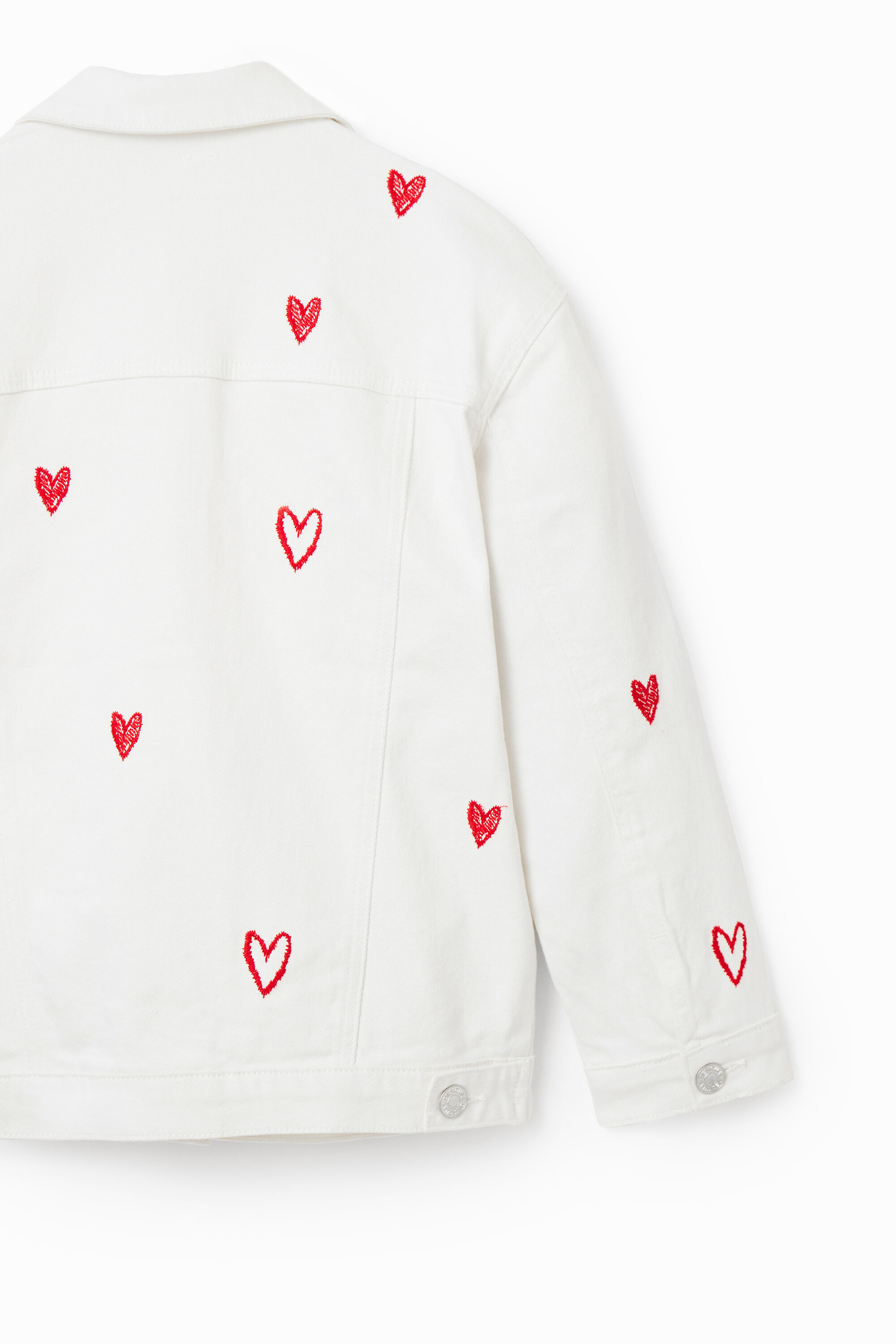 Veste en jean oversize cœurs