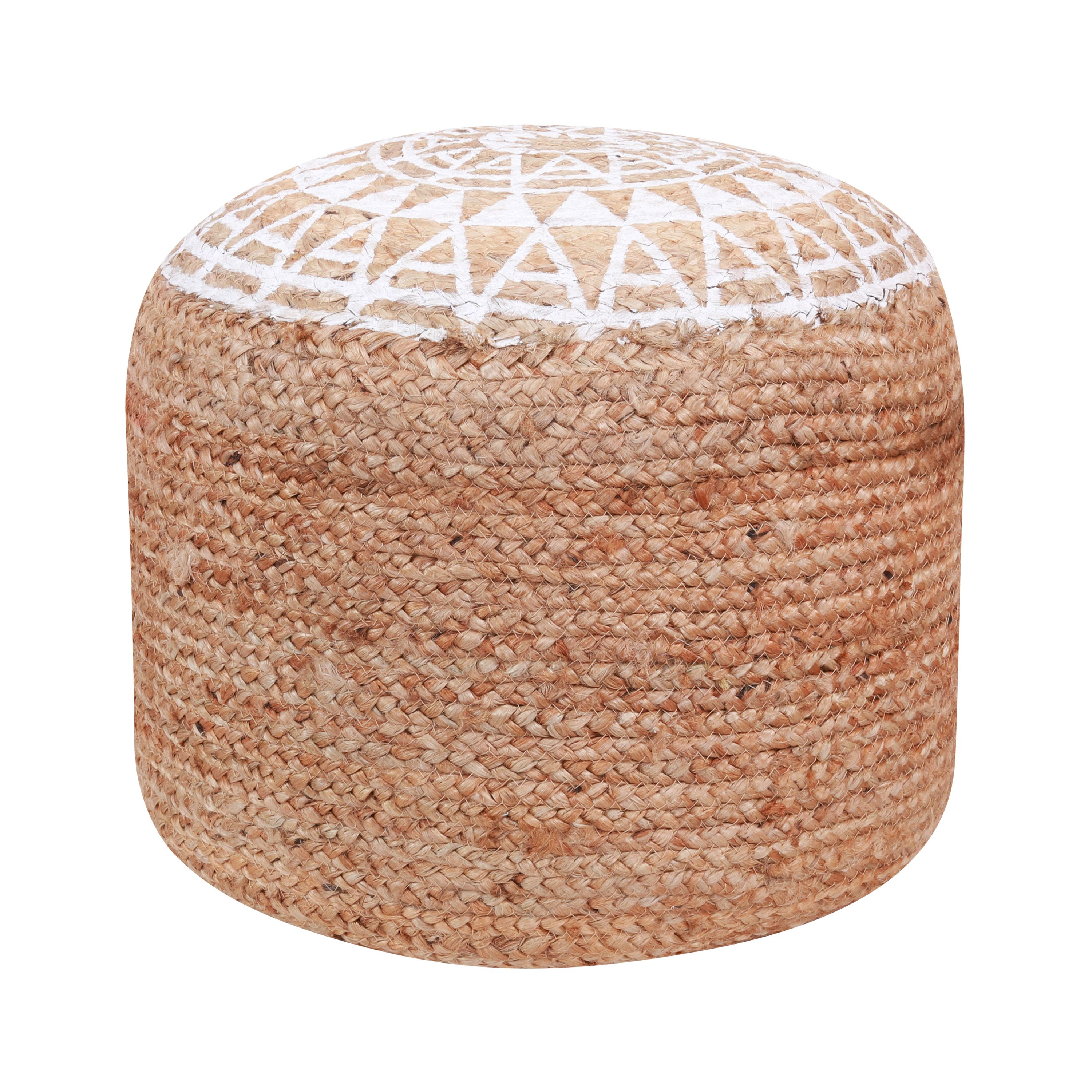 Pouf NETANJA weiss/natural