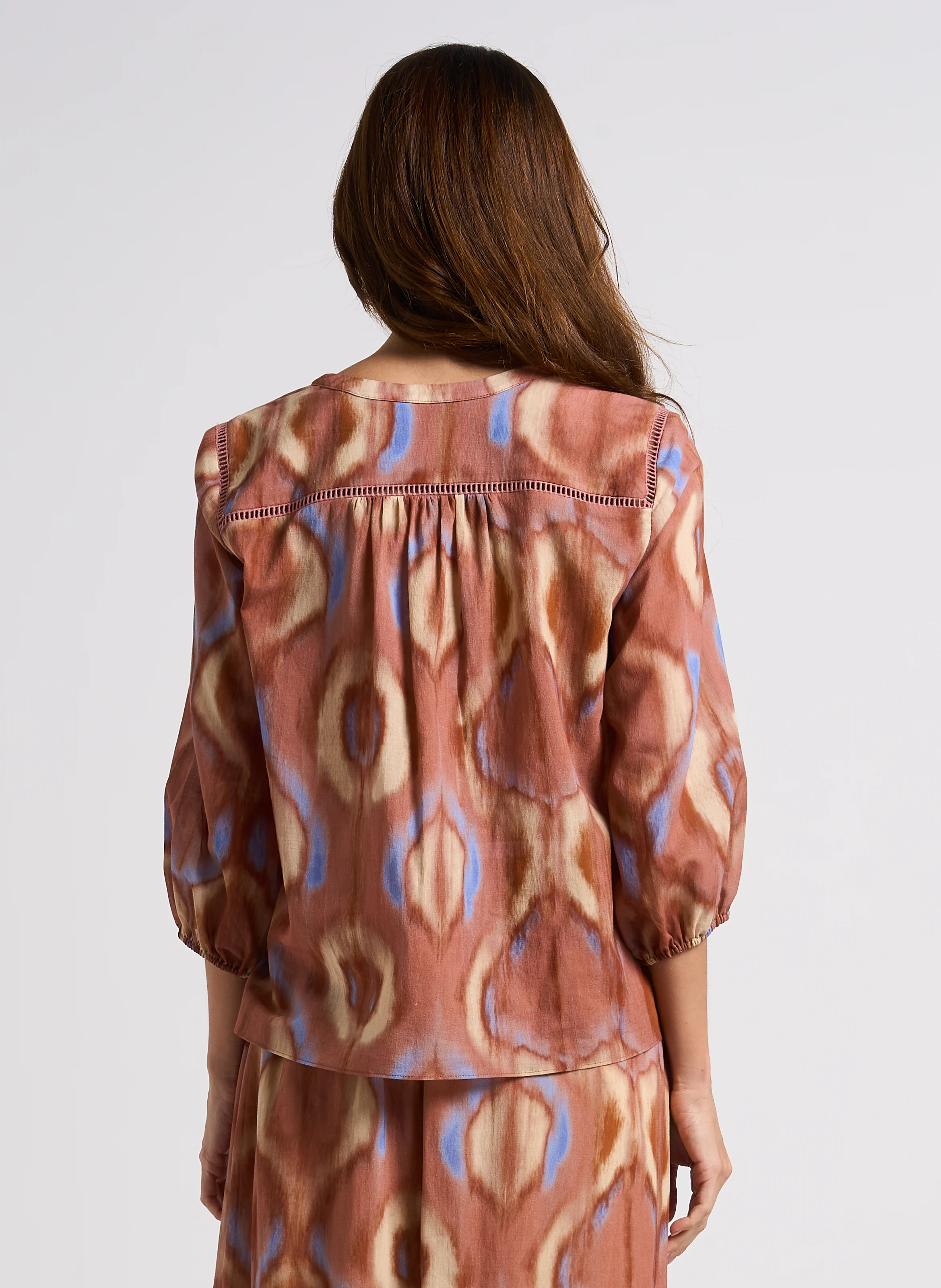 COBBY - Blouse col V en coton | Multicolore
