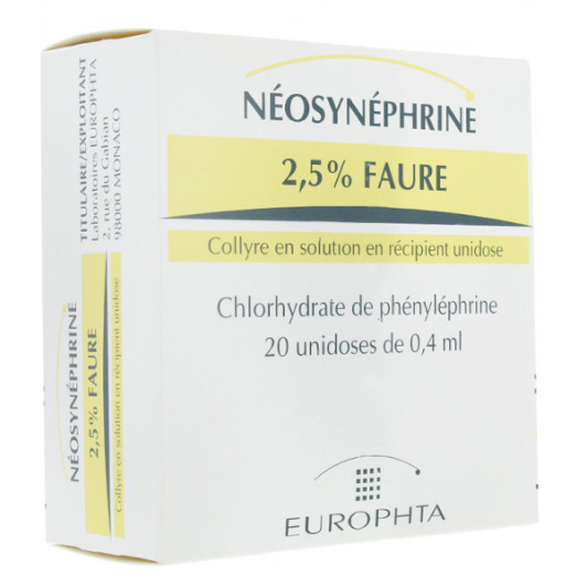 Néosynéphrine 2,5% Faure - Unidoses de 4 ml