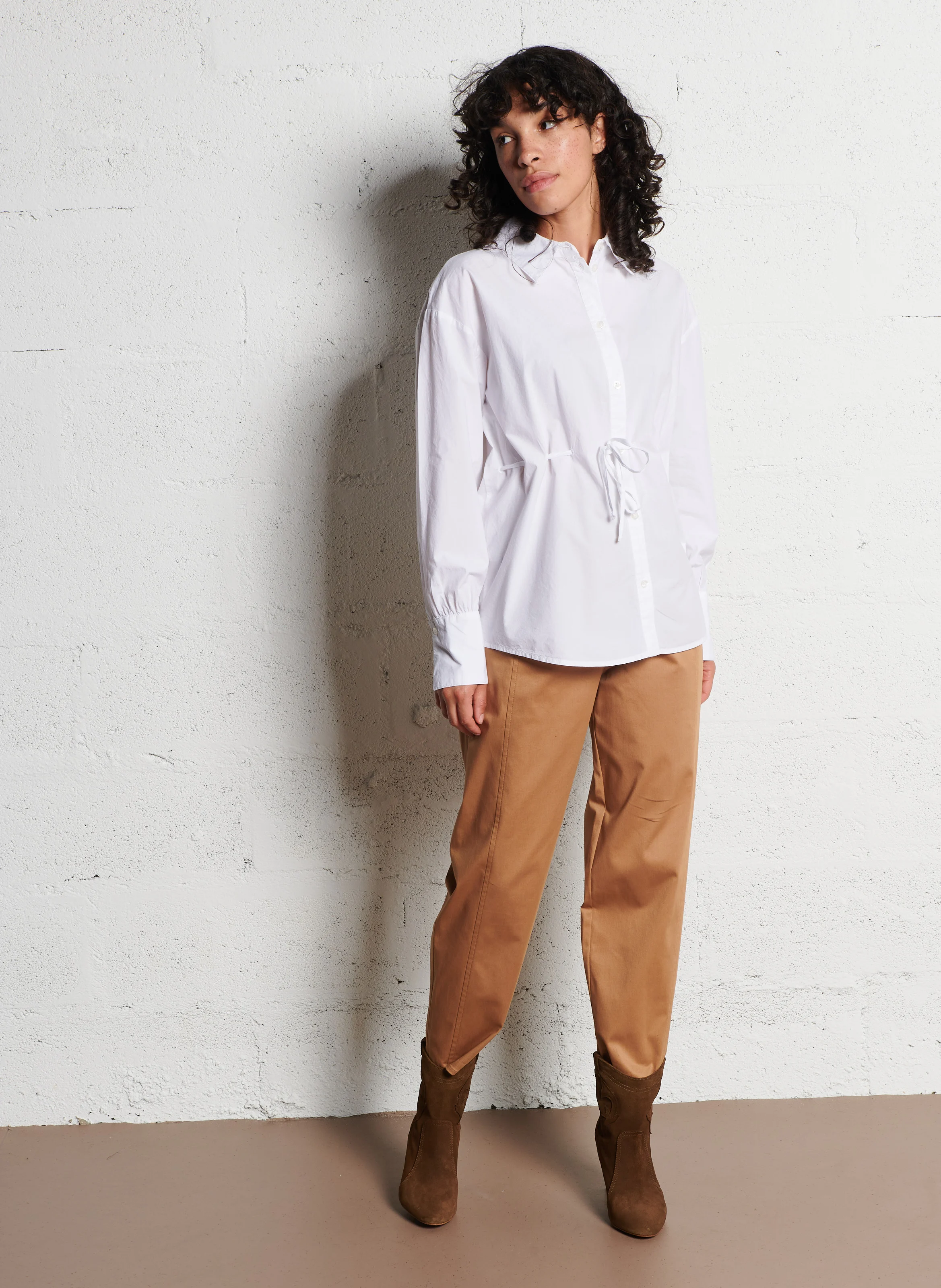 APLY - Chemise droite en coton| Blanc