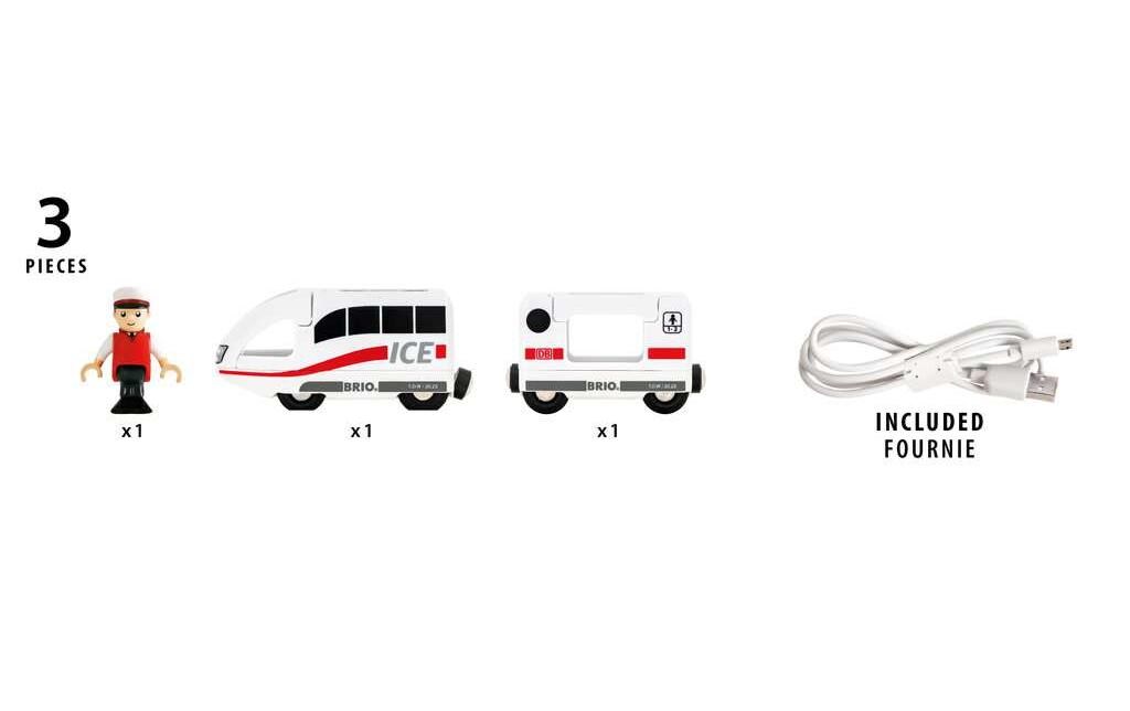 BRIO World Train ICE RechargeableReisezug mit wiederaufladbarem Akku