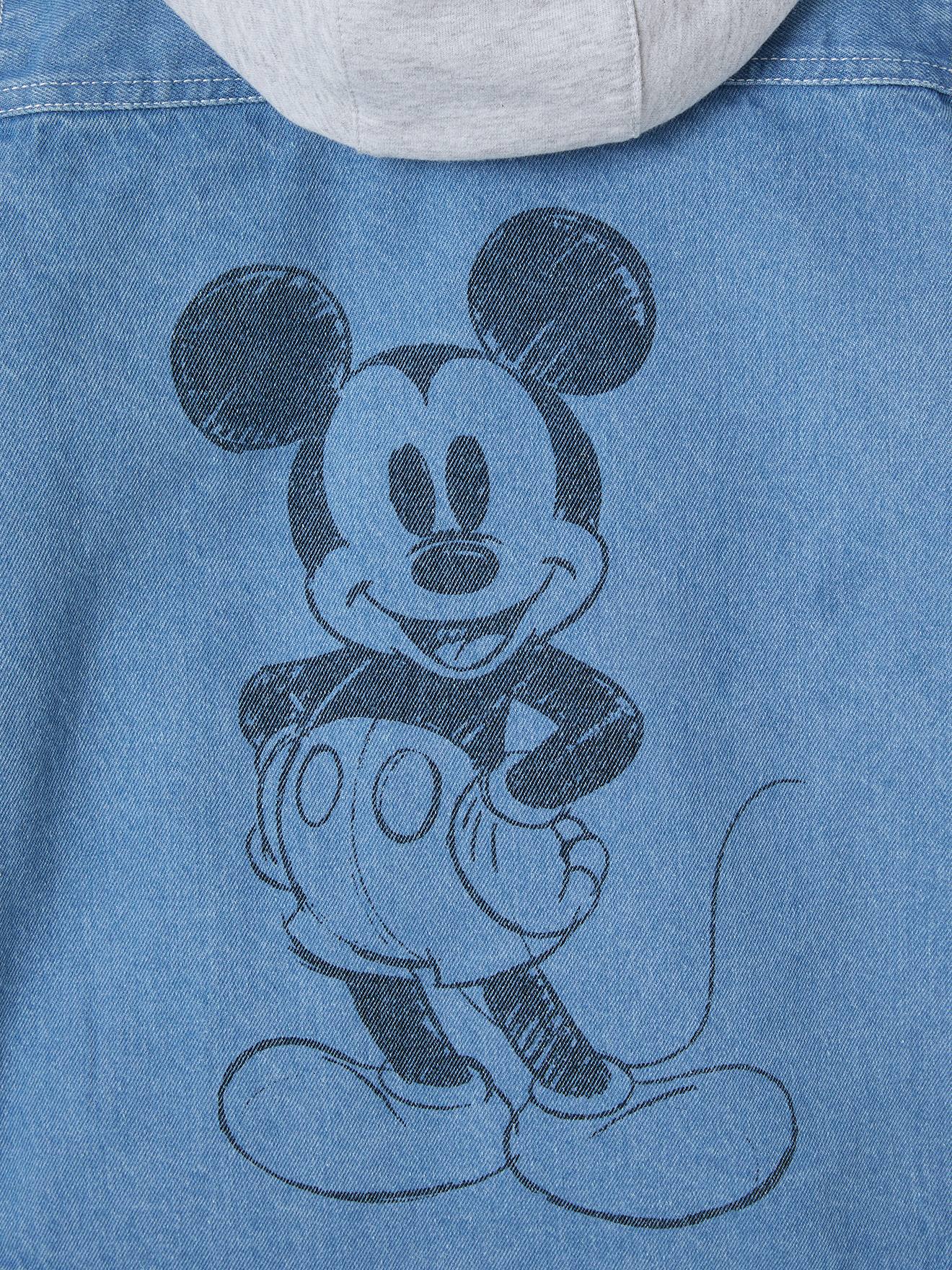 Jaqueta DS® Mickey, azul médio, lisa com estampas.