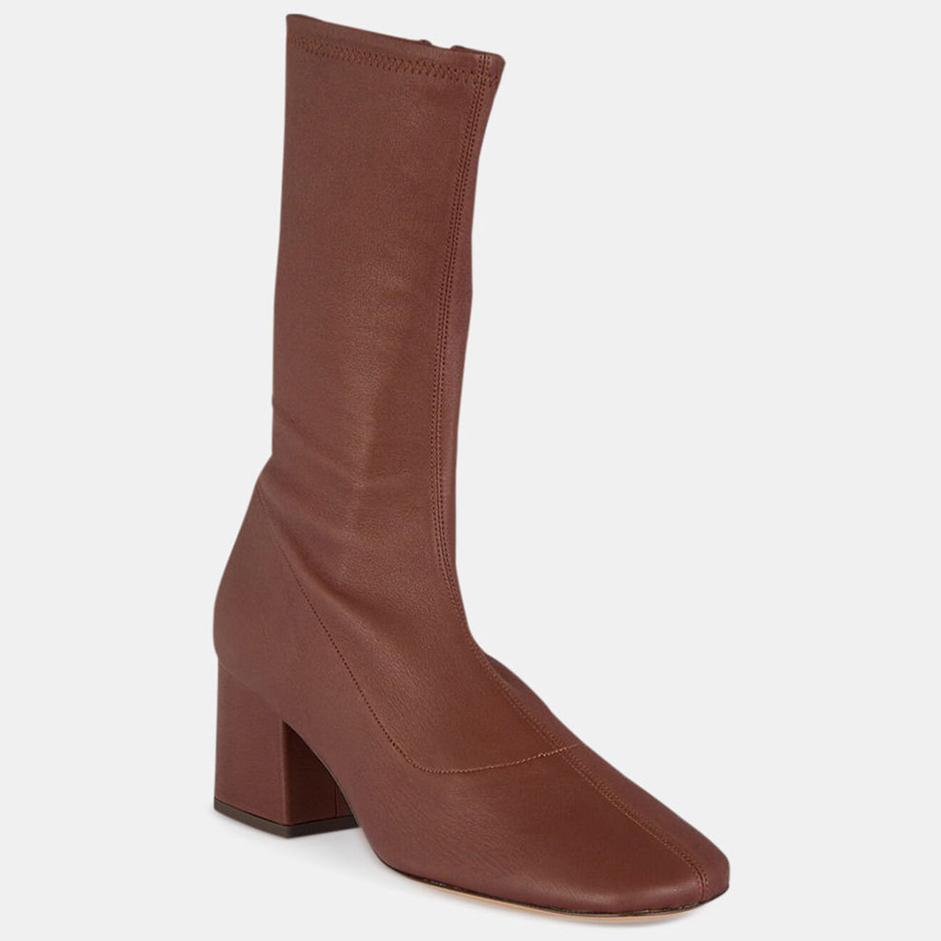 By Far Bottines en Cuir Maya marron - Talon 6,5 cm