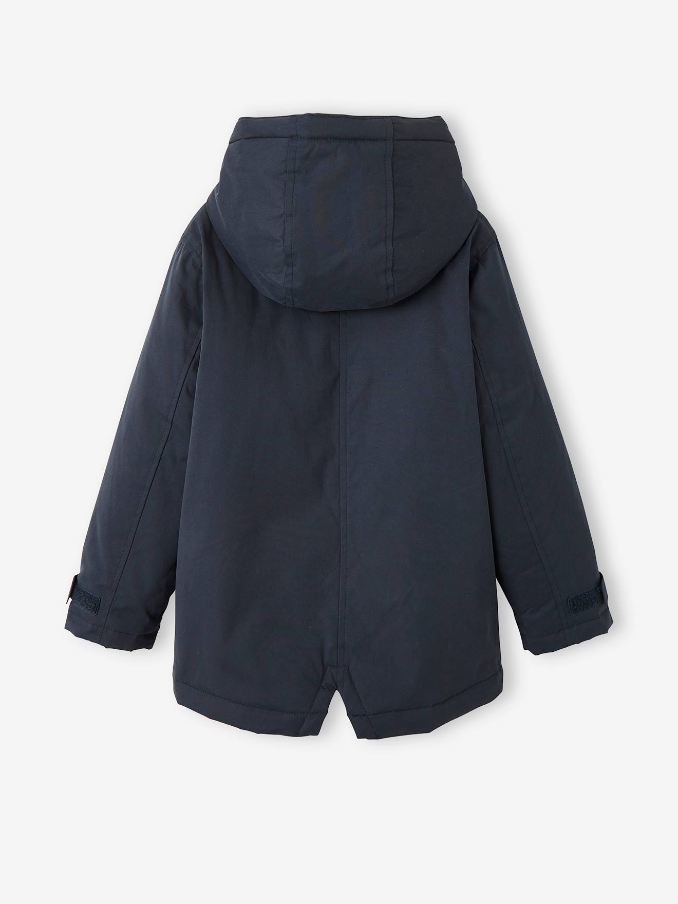 Parka 3 em 1 com jaqueta removível, infantil, azul escuro