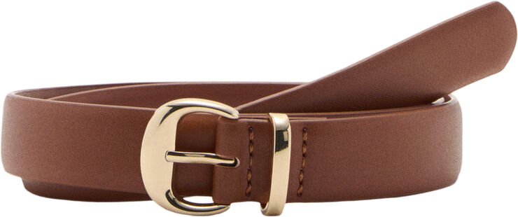 MANGO Metal buckle belt Brown