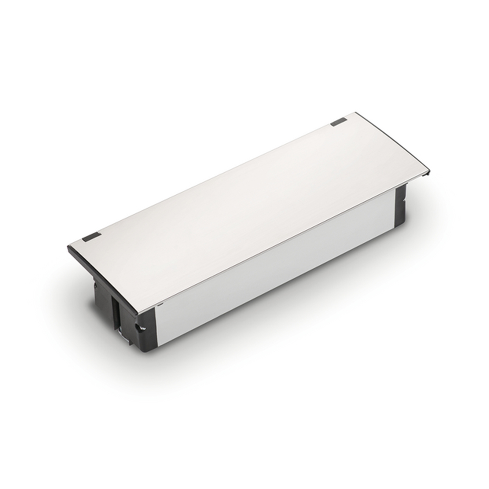 Steckdosenelement - edelstahlfarben - 2-fach - USB-Anschluss