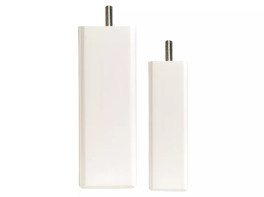 BELLECOUR LITERIE | Pied de lit carré en bois Blanc Hauteur 15 cm (vendu à l'unité)