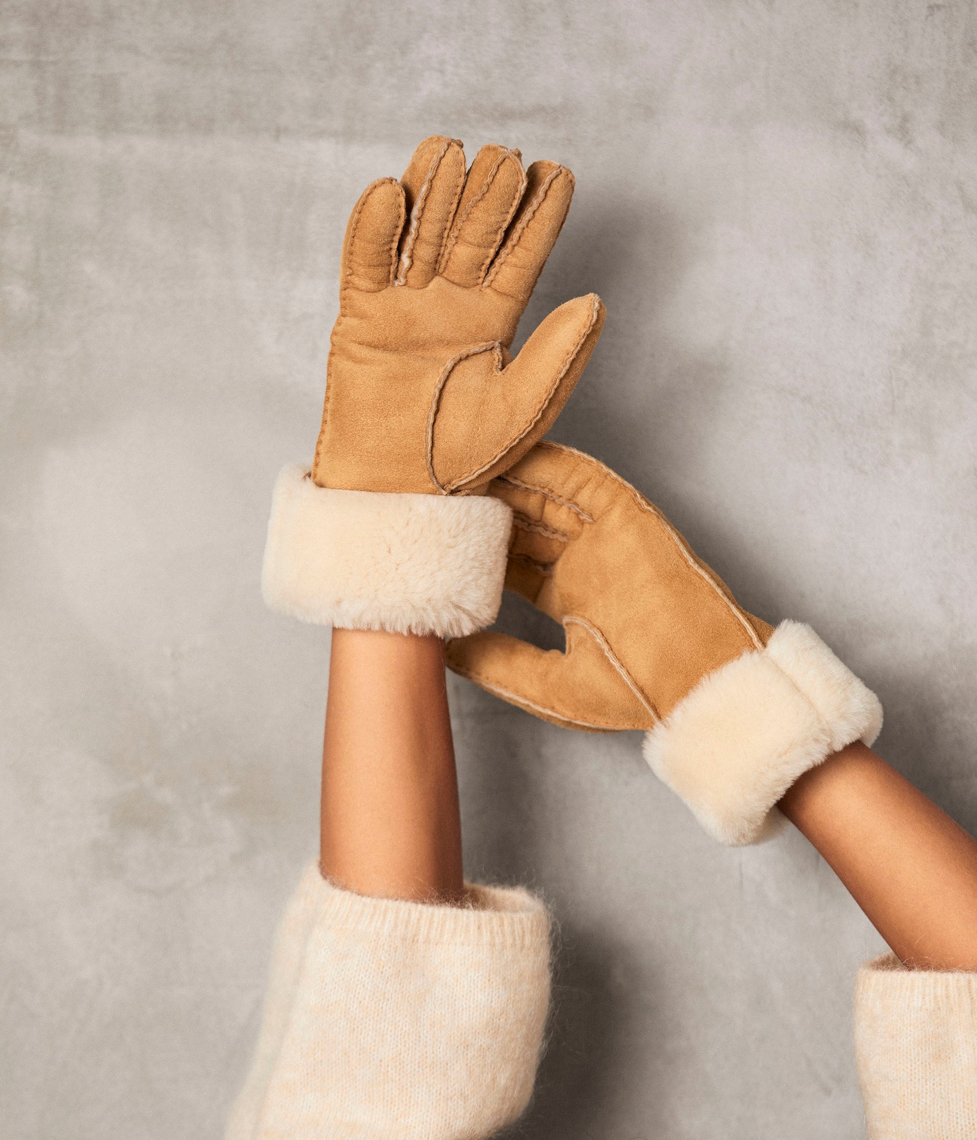 Gants cuir camel Cassidy