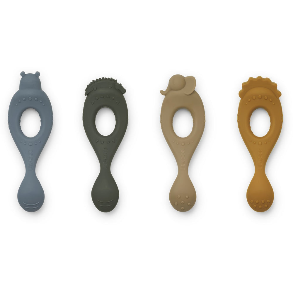 Køb LIEWOOD Safari/Blue Multi Mix Liva Silicone Skeer 4-Pak
