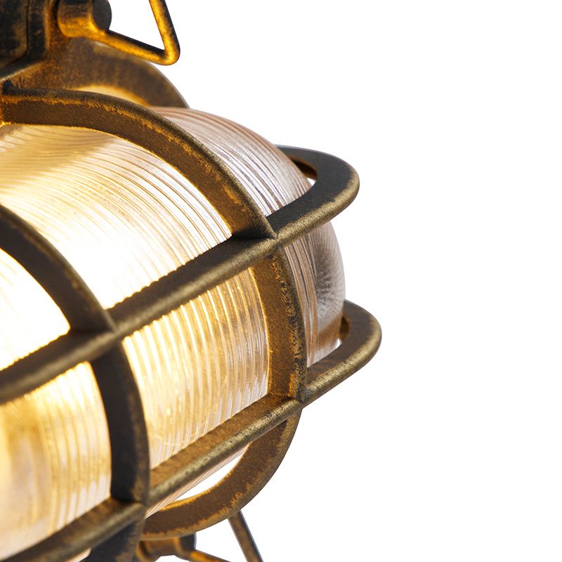 Wand en plafondlamp goud/messing ovaal IP44 - Noutica