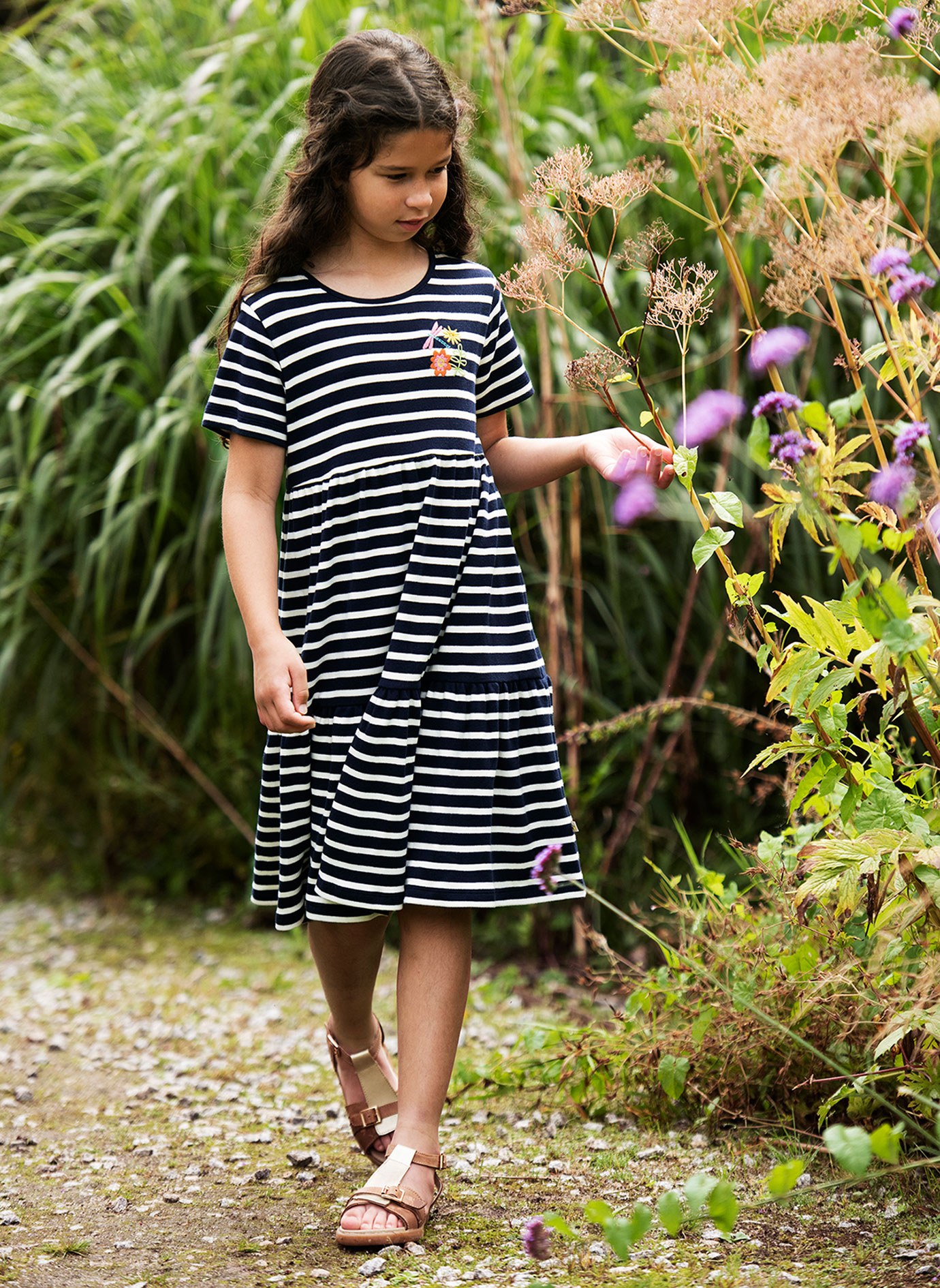 Kurzarmkleid ROSA - DRAGONFLY gestreift in navy