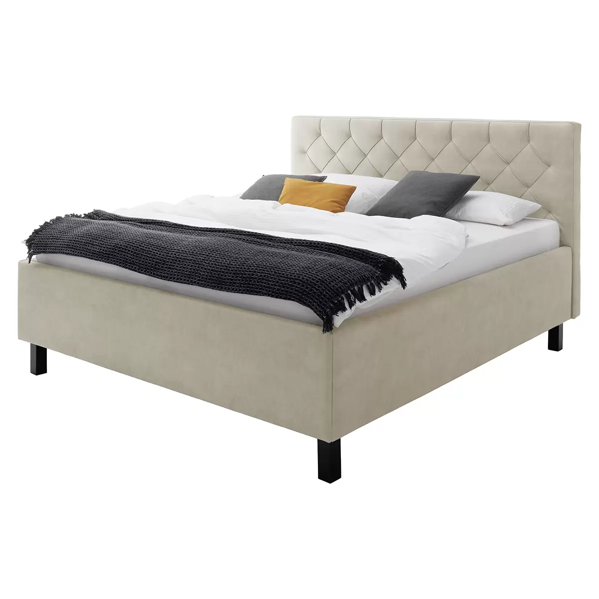 Polsterbett San Remo 180x200 beige,schwarz
