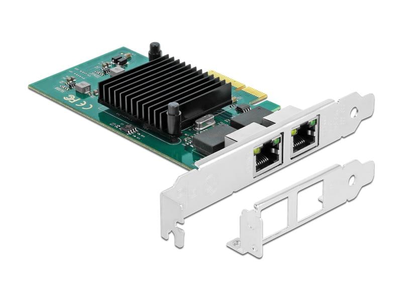 Delock Netzwerkkarte 2x 1Gbps, i82576 PCI-Express x4 Delock PCI Express x4 Karte 2x RJ45 Gigabit LAN i82576