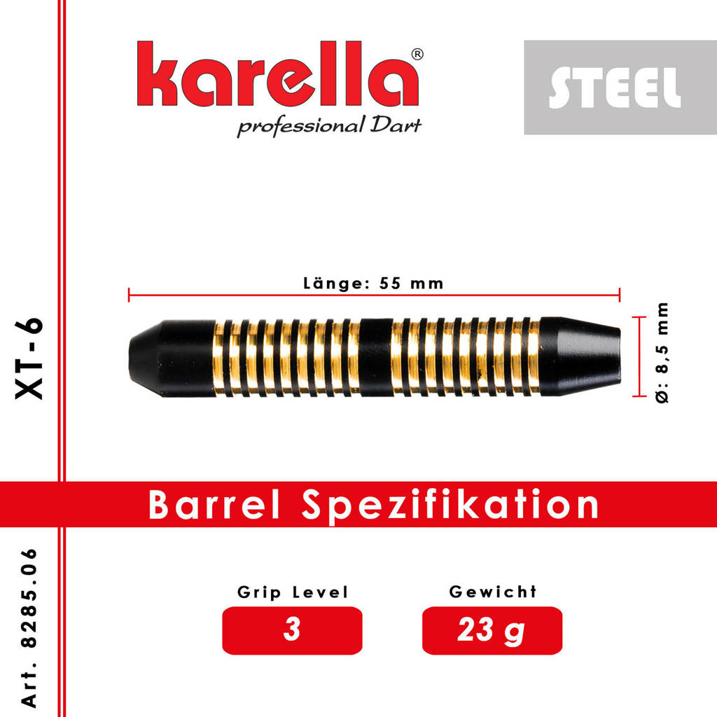 Karella XT-6 steeltip darts 23 gram