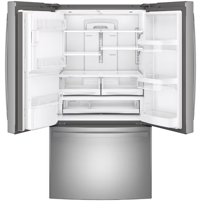Refrigerador GE French Door de 27,7 pés cúbicos com máquina de gelo (aço inoxidável resistente a impressões digitais) ENERGY STAR