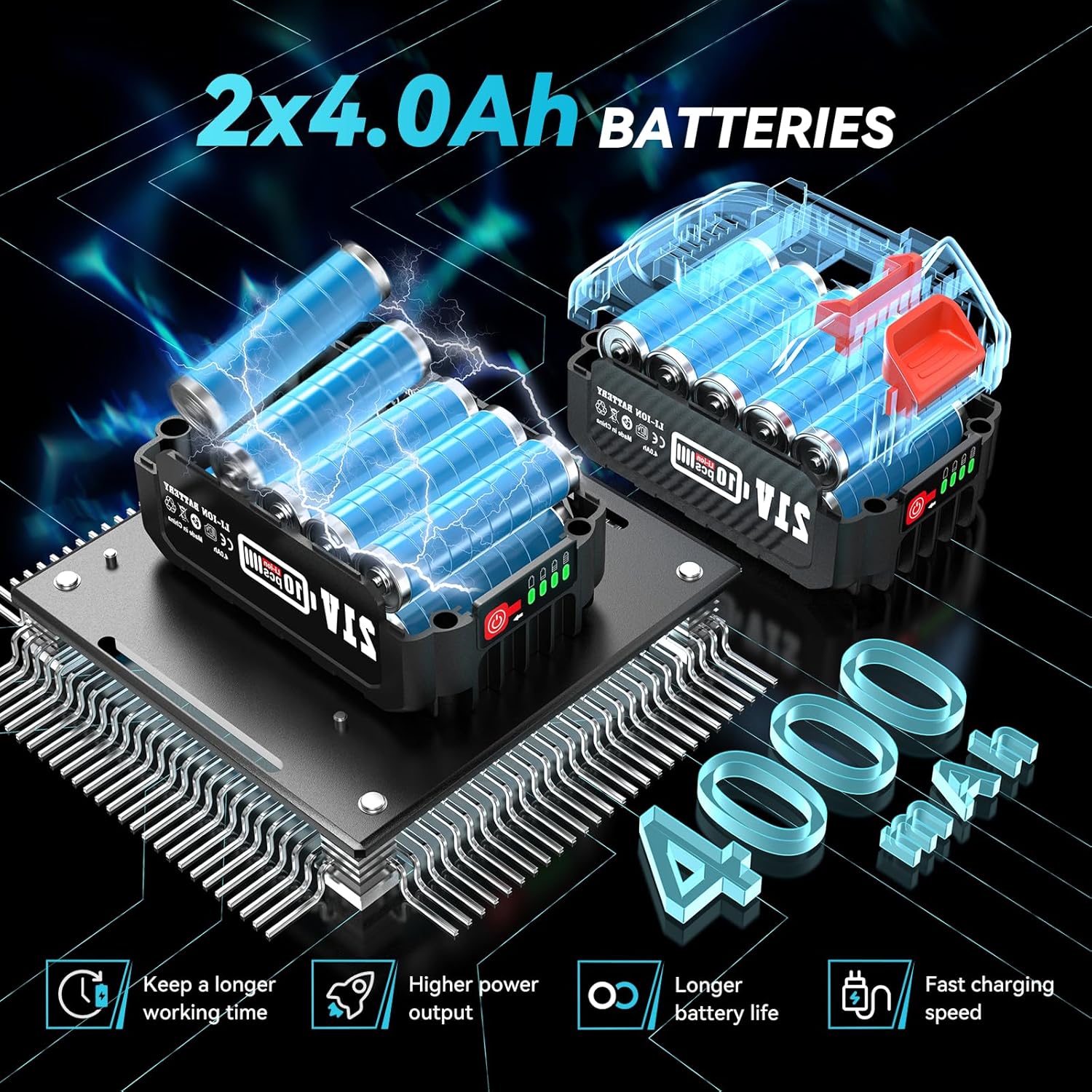 SEESII P6 Combo 6 Zoll Mini Kettensäge mit Teleskopstange & 33 mm Elektro Gartenschere, 4-in-1 Gartenwerkzeug Set mit 2 x 4000mAh Batterien, Maximale Reichweite bis 4,57 m, 30 ml Öltank