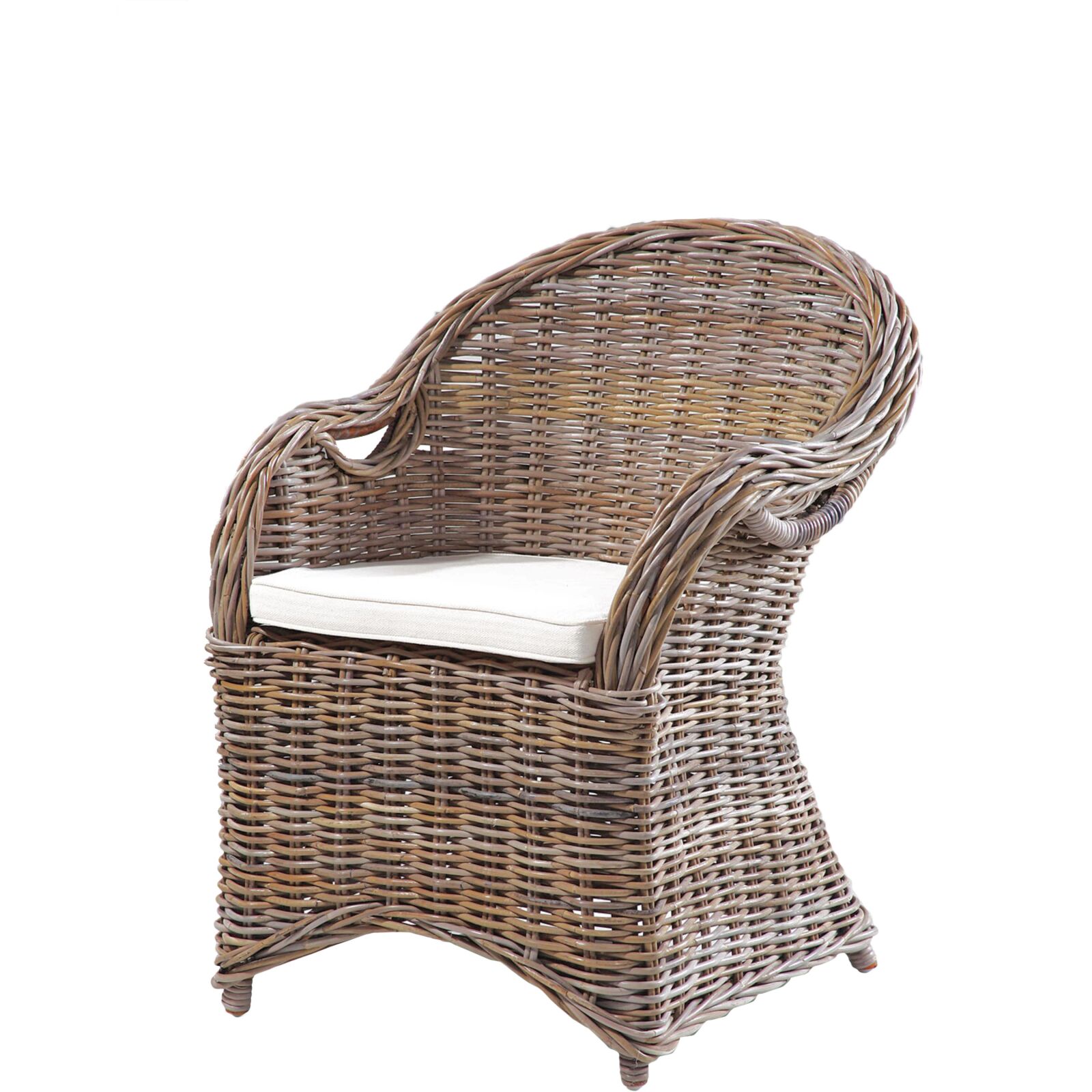 Sessel BREST - grau-braun - Naturrattan