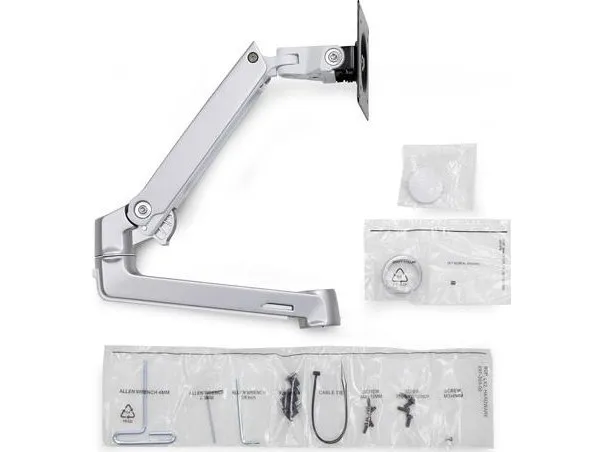 Ergotron LX Extension and Collar Kit - Komponenter til montering (drejelig arm, installations-hardware, hættedække, pælkrave) - for Monitor - hvid med grå nuancer - pælmontering - for P/N: 45-537-216