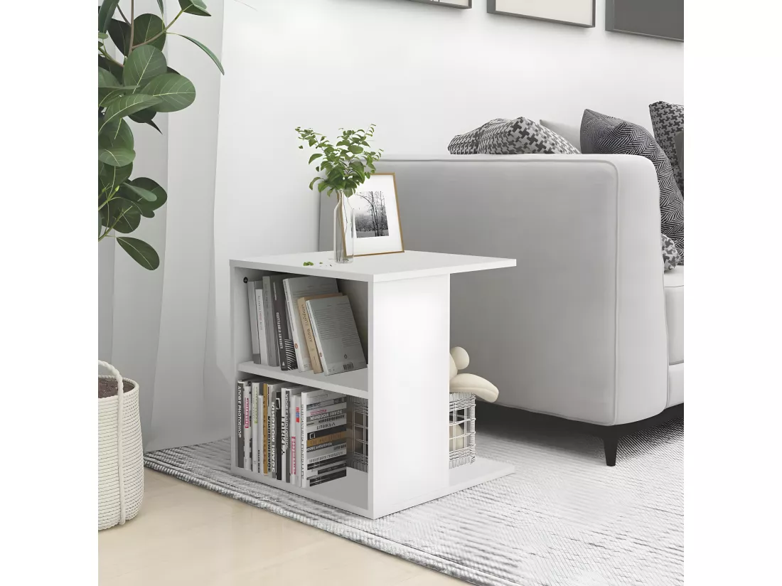 Table d'appoint Blanc 45x45x48 cm Aggloméré