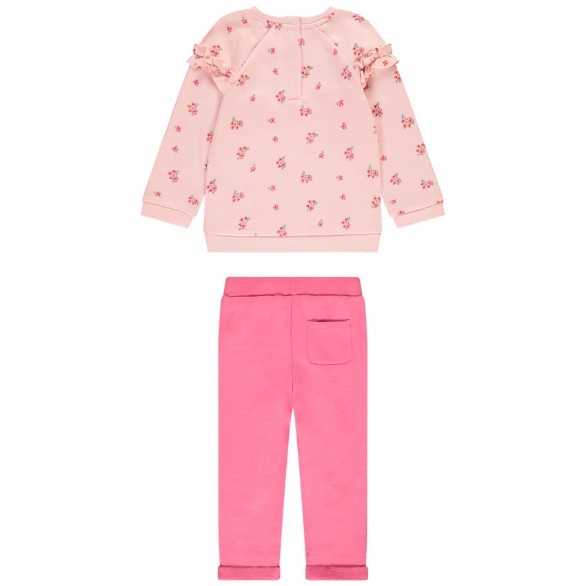 Ensemble sweat imprimé fleuri + jogging uni pour bébé fille