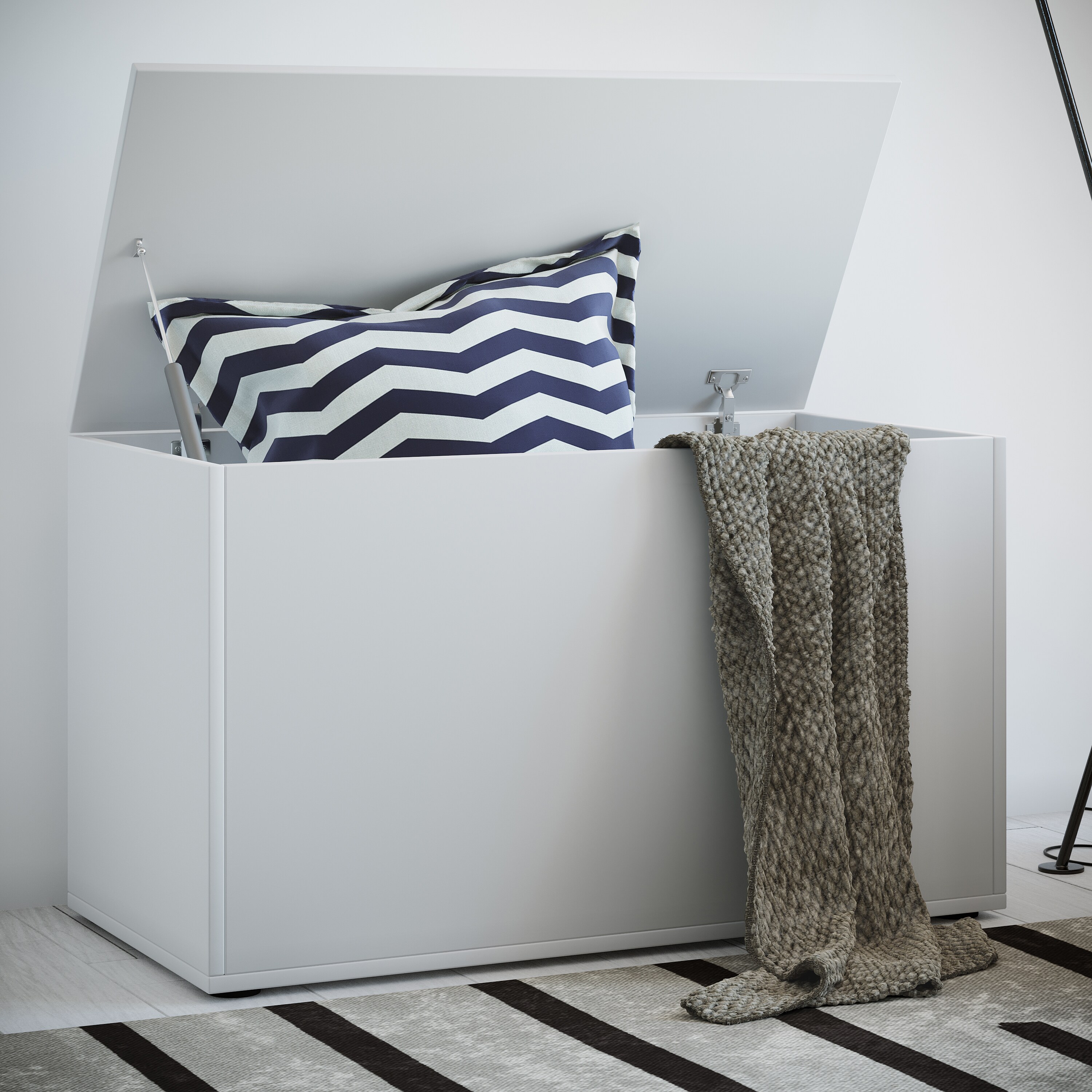 VCM Holz Sitztruhe Sitzbank Truhe Box Kiste Aufbewahrungsbox Ottomane Bendola