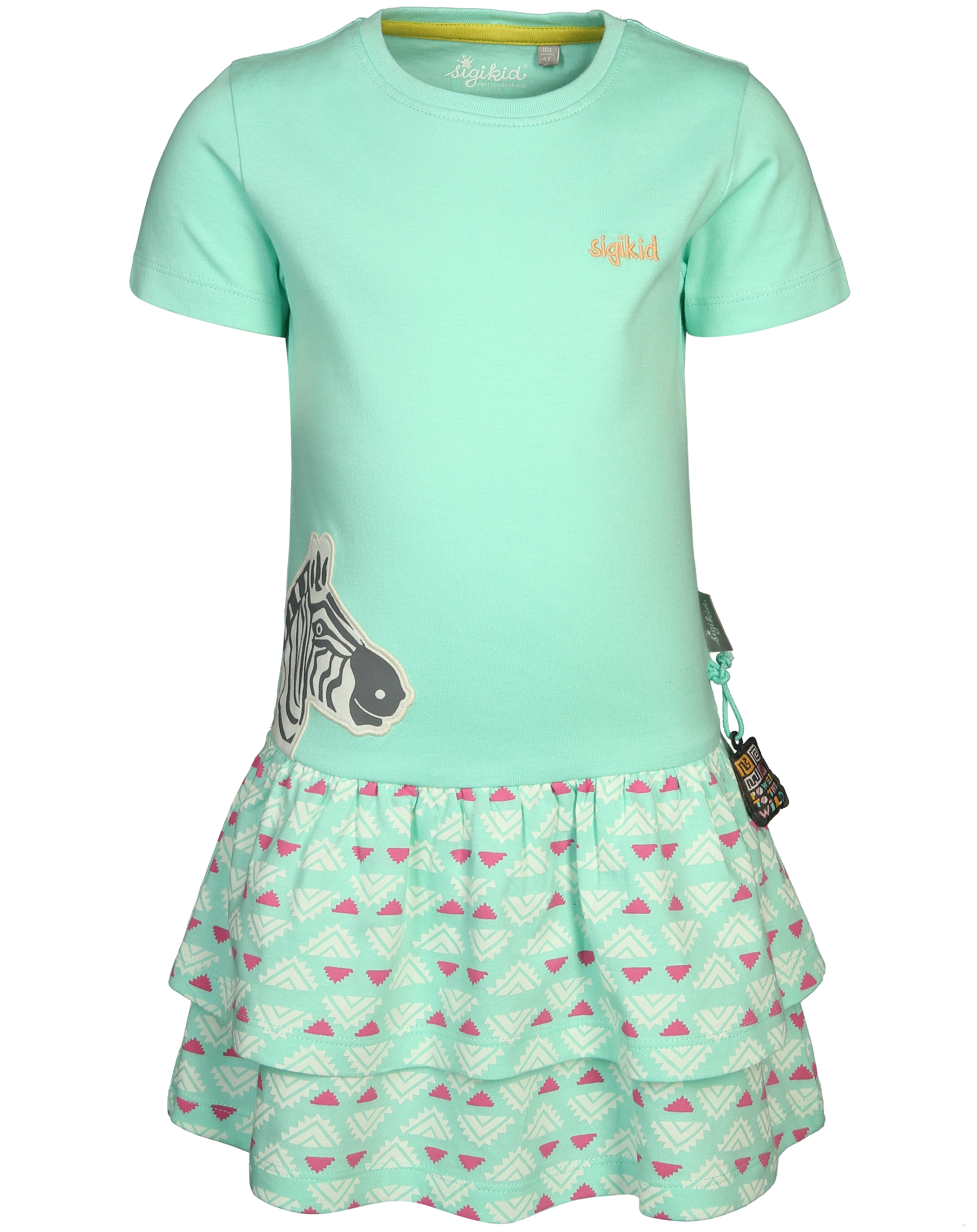 Kurzarm-Kleid ZEBRA in mint