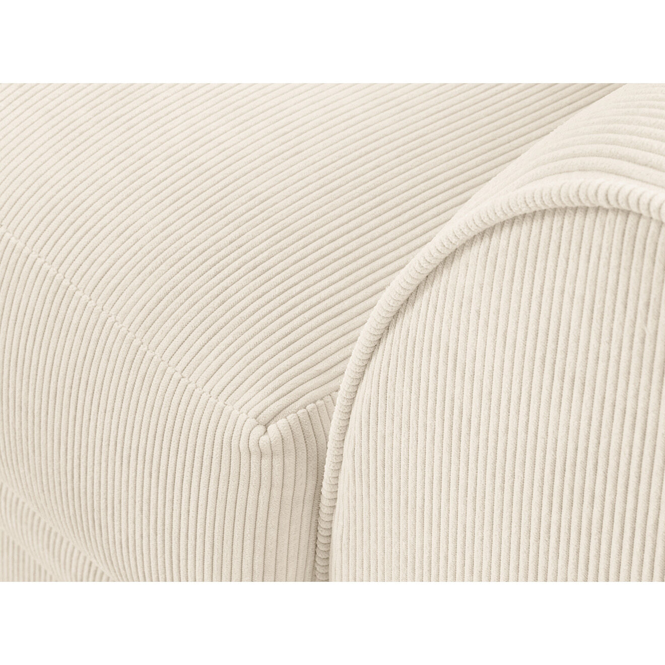 Mazzini Sofas Canapé d'angle Gauche Quince Velours côtelé 4 Places beige clair - 221x171x80 cm