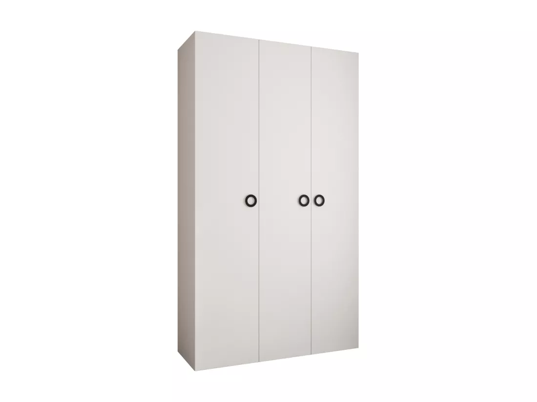 Armoire à portes battantes Como 1 245,5/140/50 3 portes (blanc/noir)