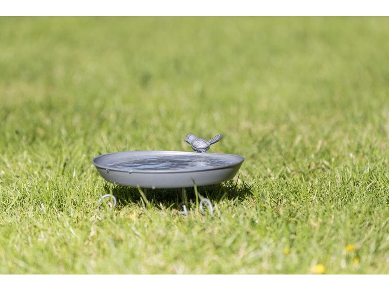Trixie Vogeltränke zum Hinstellen, 800 ml, ø 22 cm, Grau Wasserspender