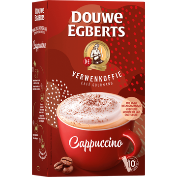 Douwe Egberts Verwenkoffie Cappuccino oploskoffie 10 stuks