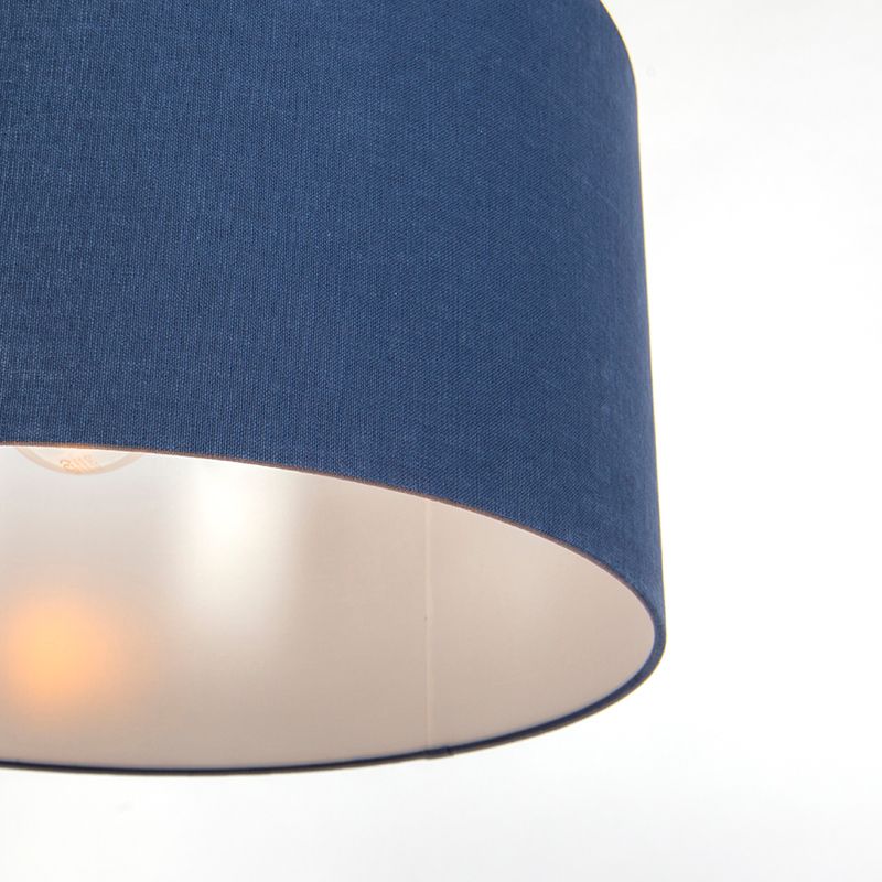 Moderne hanglamp wit met antiek blauwe kap 50 cm - Combi 1