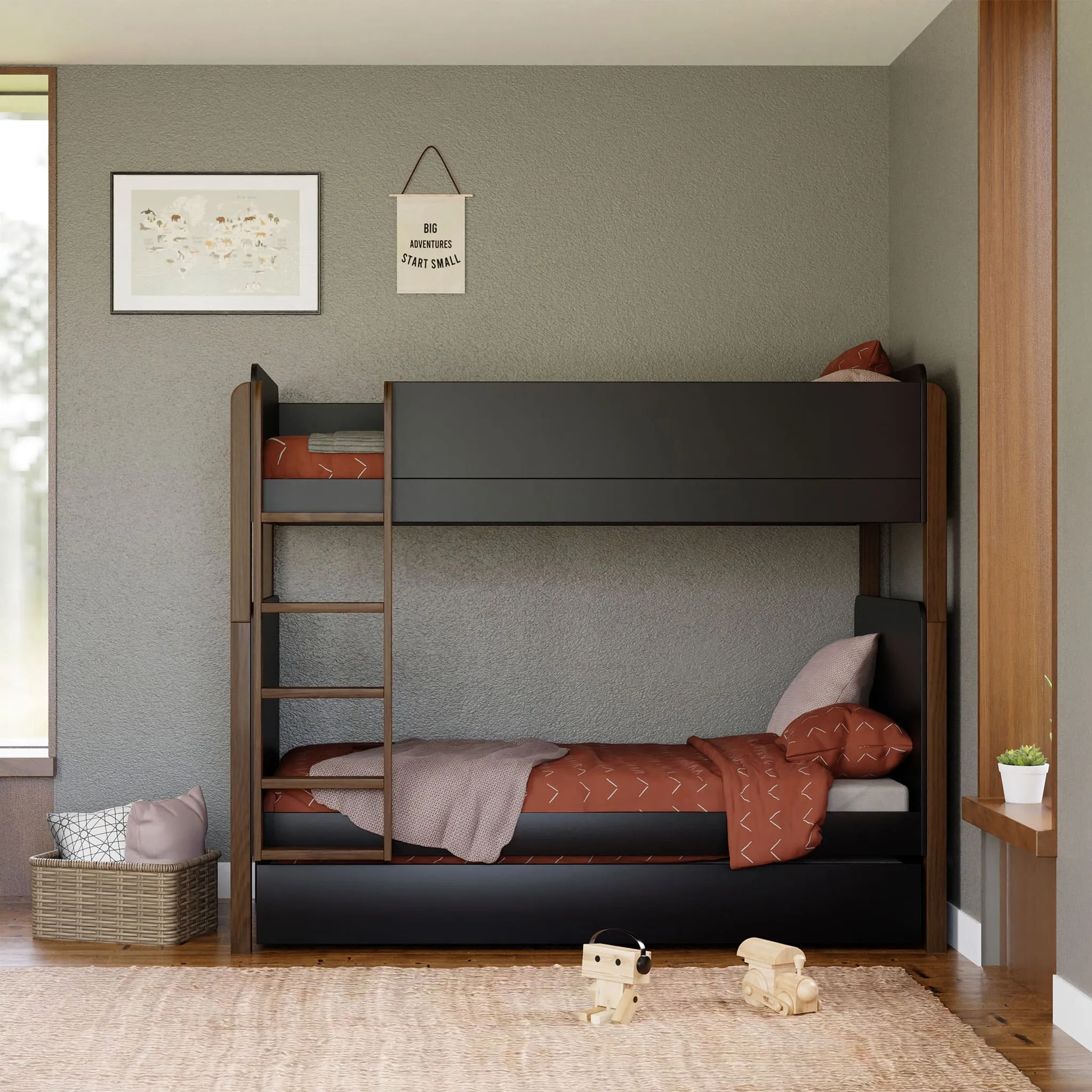Babyletto Lit Superposé Tiptoe - Noir  Noyer