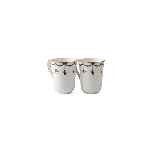 Royal Copenhagen Stjerne Riflet 2-pak Krus, 33 cl