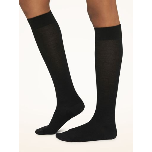 Wolford Merino Knæhøje Strømper, Black, S