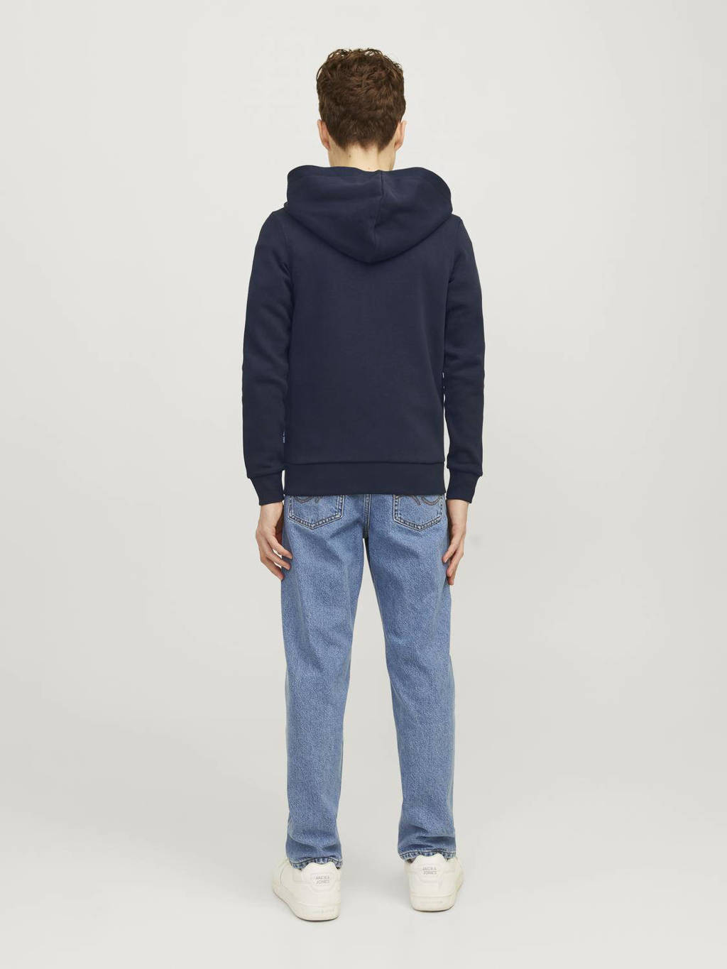 JACK & JONES sweatvest JJELOGO met logo donkerblauw