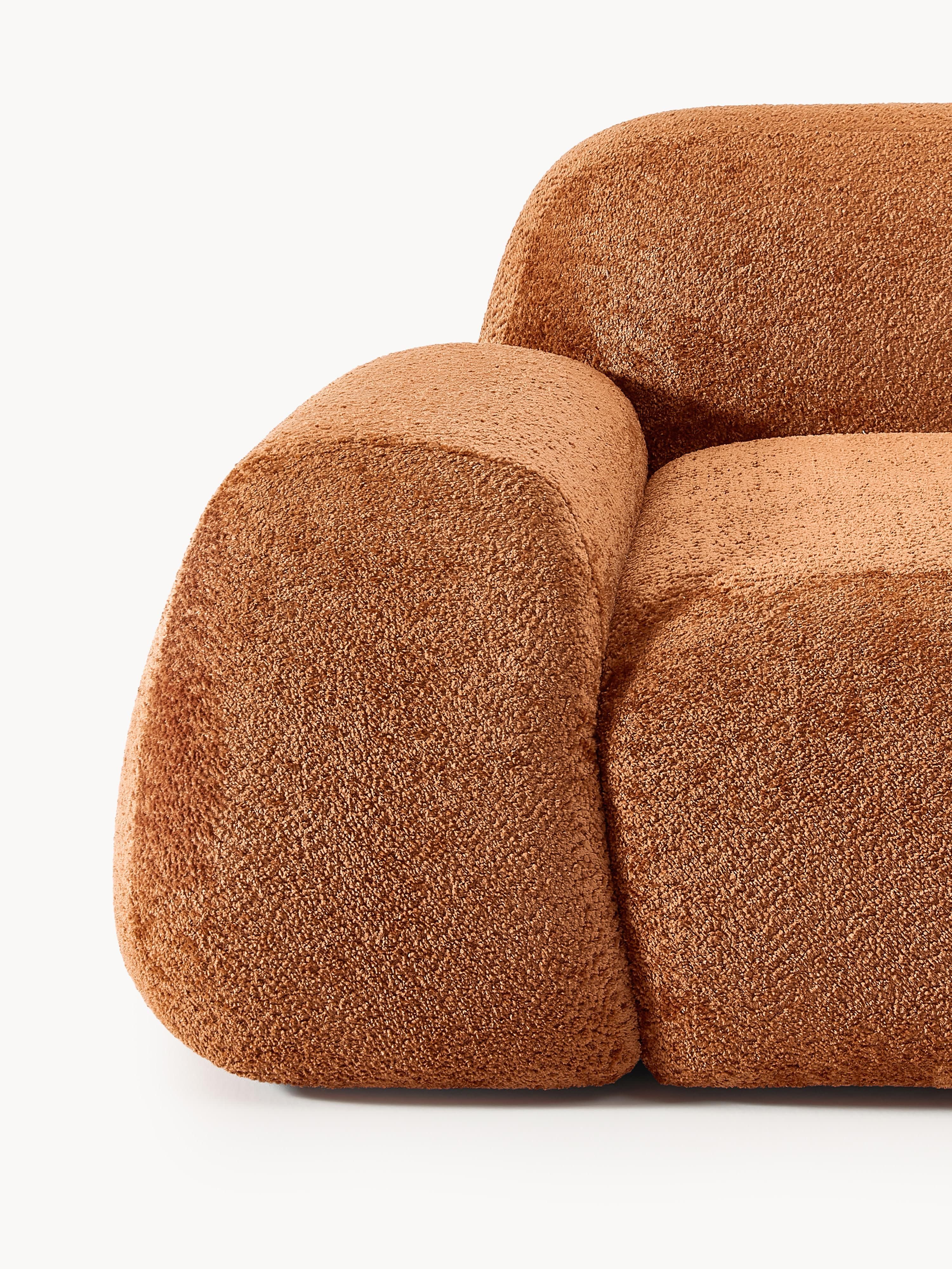 Modulaire hoekbank Wolke (4-zits) van teddy-bouclé