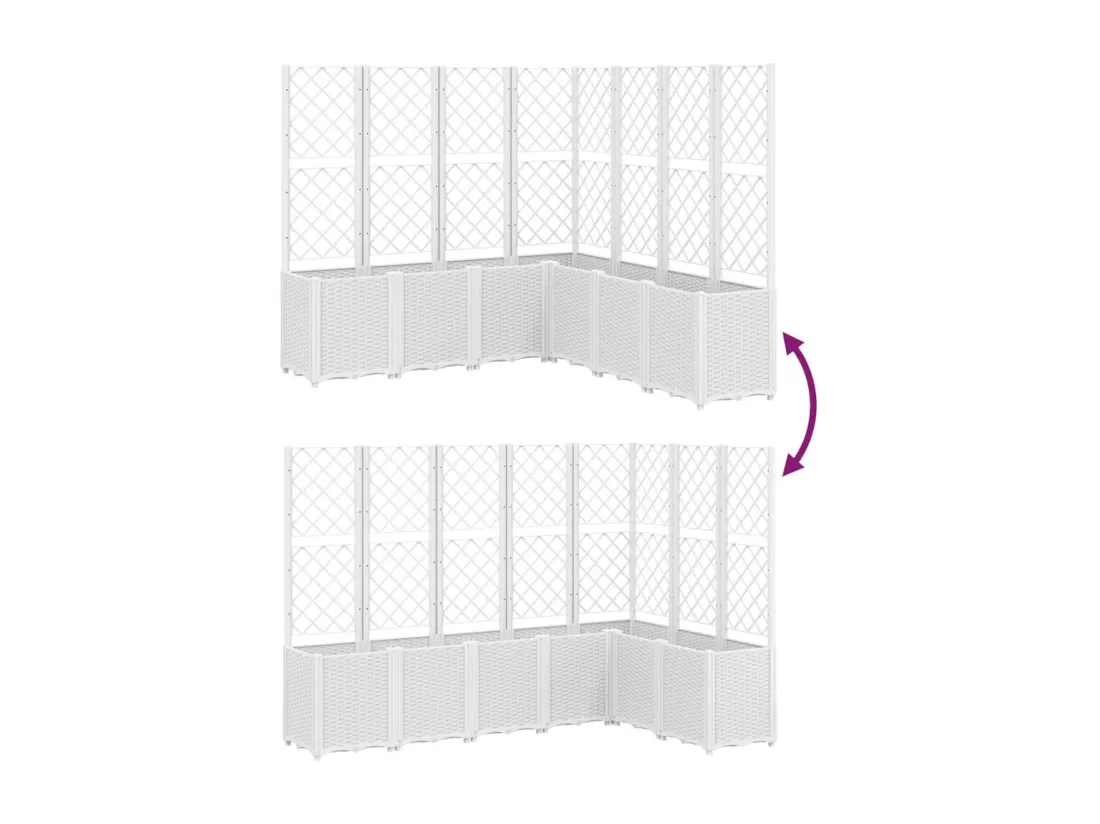 Jardinière bac lit surélevé blanche 160 x 160 x 140 cm 02_0038258