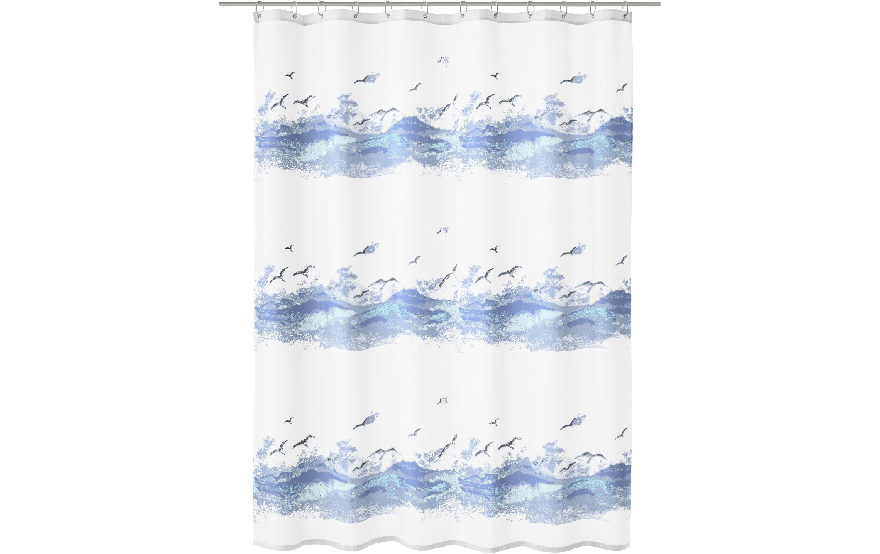 Duschvorhang Seaside 180 x 200 cm, Blau/WeissTextiler Duschvorhang