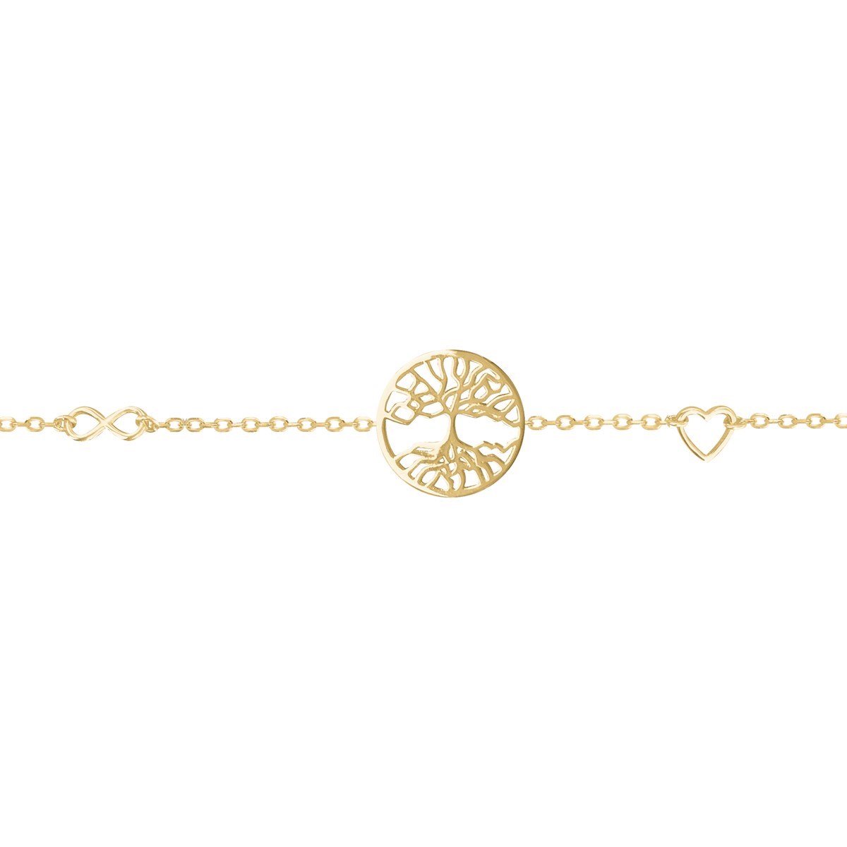 Bracelet en acier doré jaune Arbre de Vie