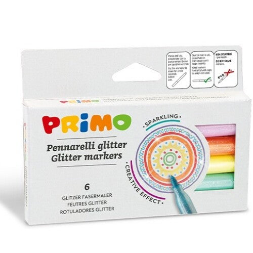 Primo viltstiften glitter - 6st