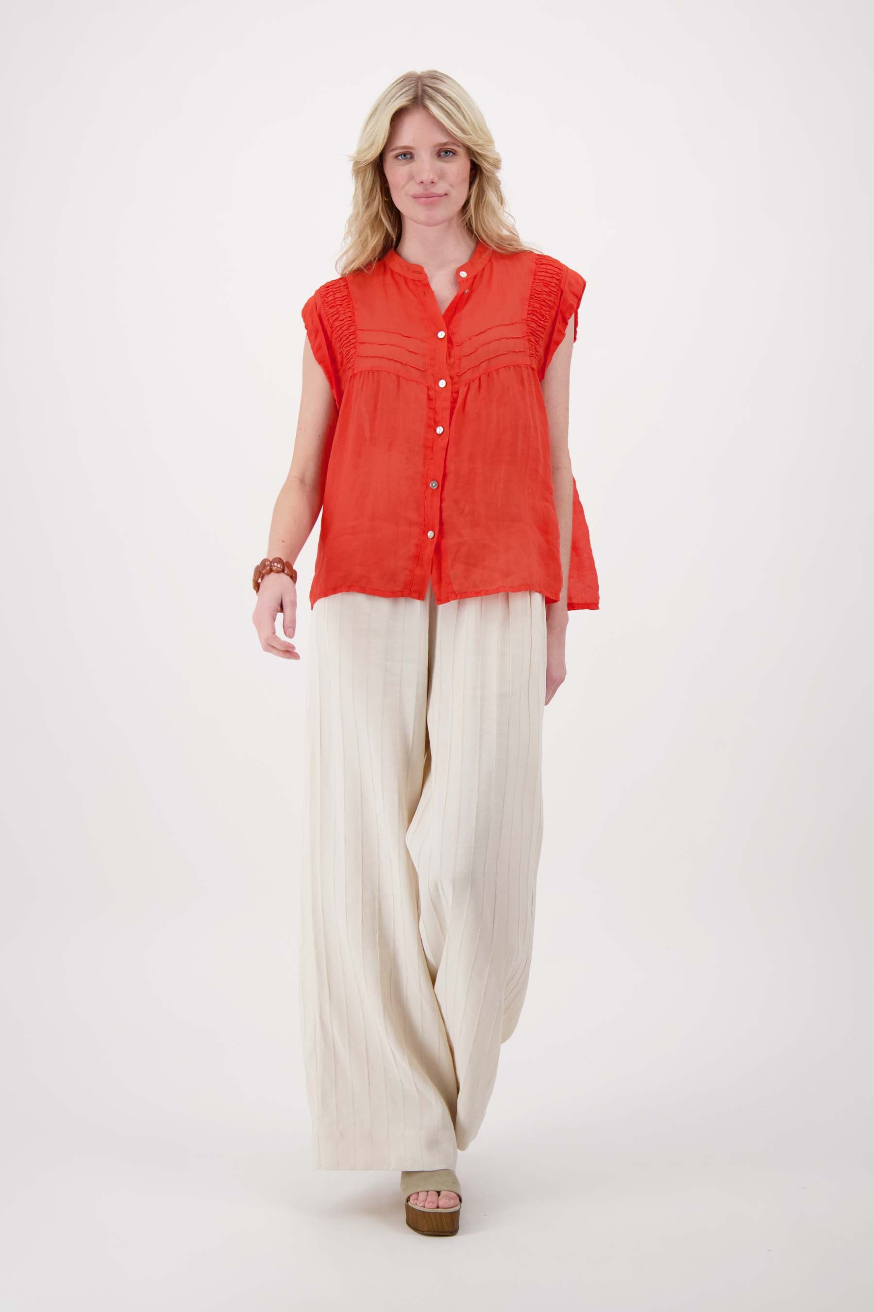 ramie  blouse plooien