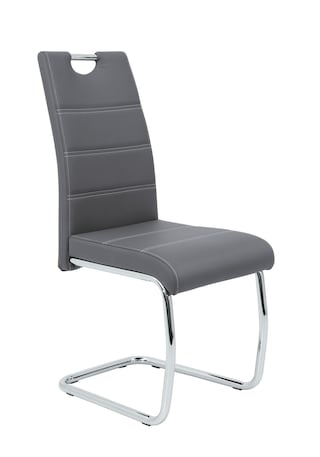 Schwingstuhl Flora Lederlook Grau