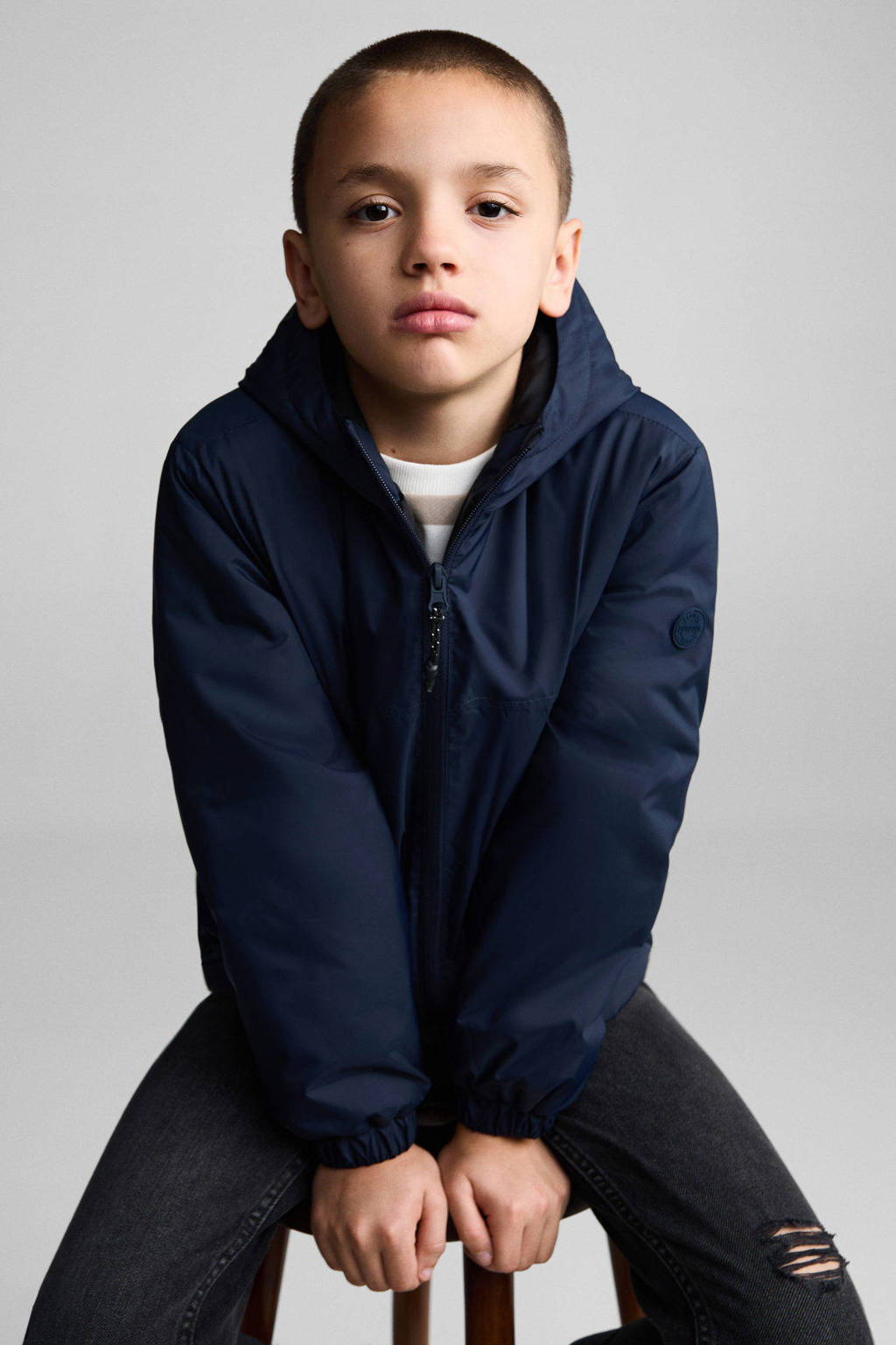 Mango Kids jas donkerblauw