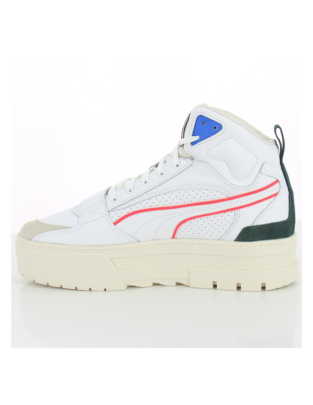 puma sneakers montantes compensées femme mayze mid cuir blanc