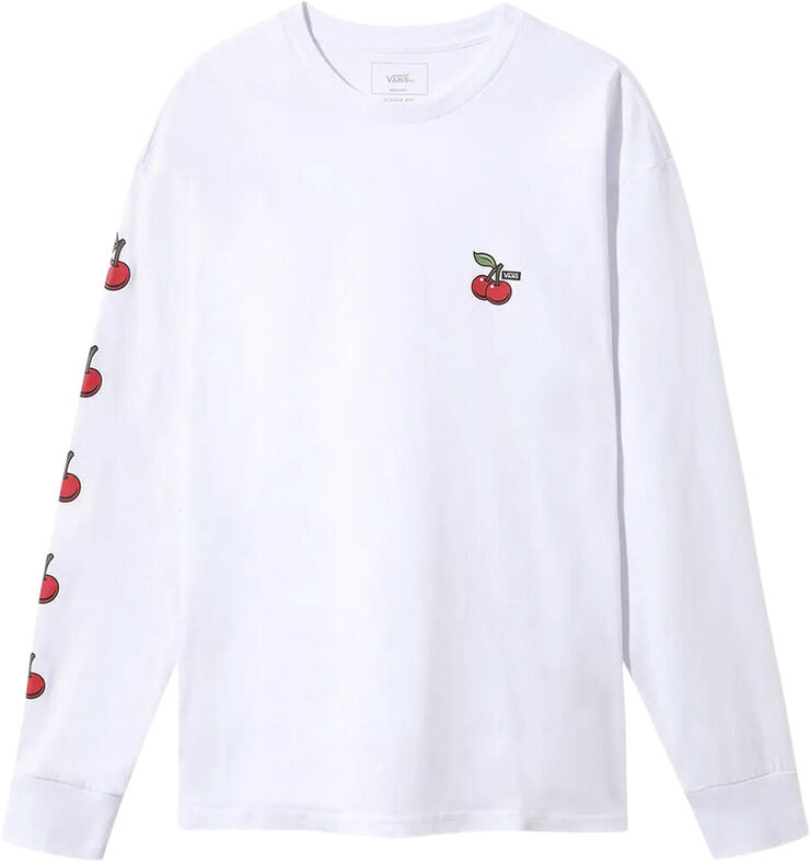 Vans Cherries Langaermet T Shirt Hvid