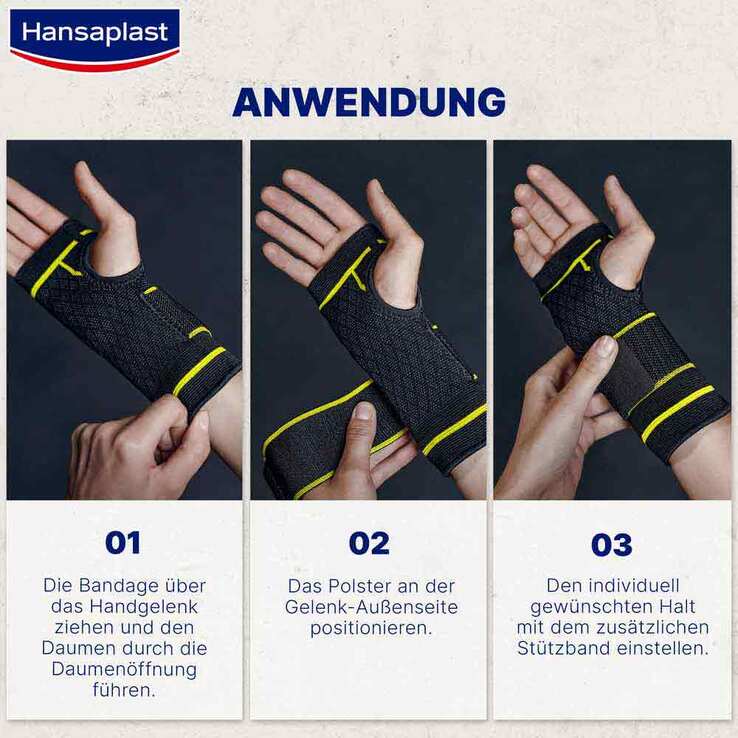 Hansaplast Sport Handgelenk-Bandage Größe S/M, 1 St